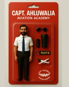 Pilot training in Delhi India with toypackaging